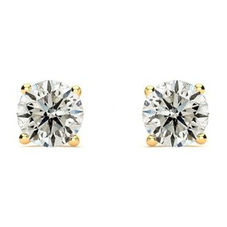 1 1/2 Carat Diamond Stud Earrings In 14 Karat Yellow Gold