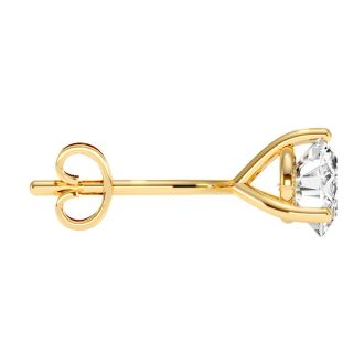 1 Carat Diamond Martini Stud Earrings In 14 Karat Yellow Gold