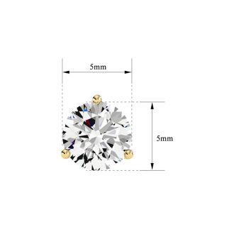 1 Carat Diamond Martini Stud Earrings In 14 Karat Yellow Gold