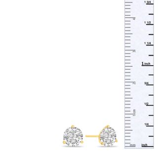 2 Carat Diamond Martini Stud Earrings In 14 Karat Yellow Gold