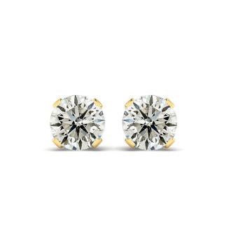 2 Carat Diamond Stud Earrings In 14 Karat Yellow Gold