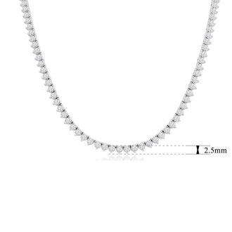 8.33 Carat Diamond Tennis Necklace In 14 Karat White Gold, 17 Inches