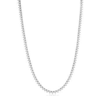 8.33 Carat Diamond Tennis Necklace In 14 Karat White Gold, 17 Inches