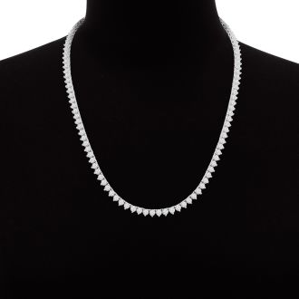 8.33 Carat Diamond Tennis Necklace In 14 Karat White Gold, 17 Inches