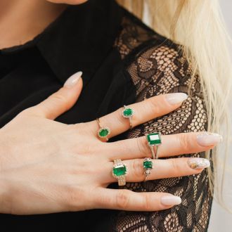 3 1/2 Carat Emerald and Halo Diamond Ring In 14 Karat White Gold
