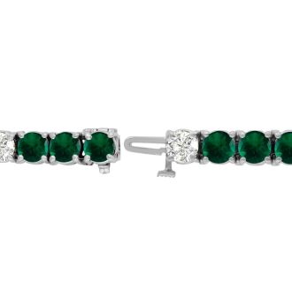 16 Carat Emerald and Diamond Bracelet In 14 Karat White Gold