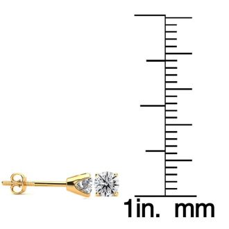 1/3 Carat Colorless Diamond Stud Earrings In 14 Karat Yellow Gold