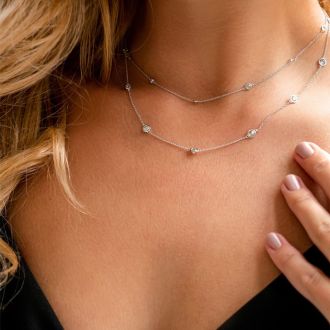 Diamonds By The Yard 14 Karat White Gold 1 2 Carat Diamonds By The Yard Necklace