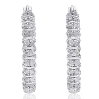 1/2 Carat Natural Rose Cut Diamond Hoop Earrings, 1 Inch. Our Most Popular 1/2 Carat Hoop Earrings!