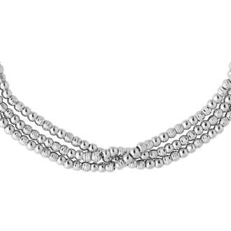 Sterling Silver Beaded Multi-Strand Adjustable Bracelet