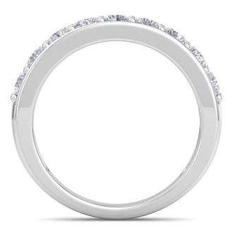 1 Carat Diamond Wedding Band In 14 Karat White Gold