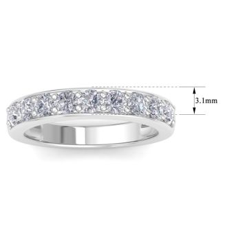 1 Carat Diamond Wedding Band In 14 Karat White Gold