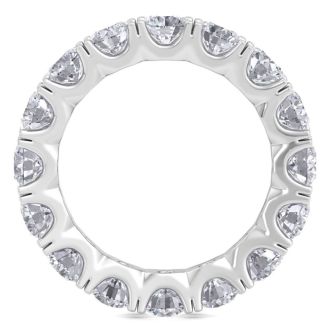  4 Carat Diamond Eternity Ring In 14 Karat White Gold, Ring Size 6.5
