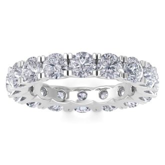 Eternity Ring Size 9, 4 1/2 Carat Diamond Eternity Ring In 14 Karat White Gold