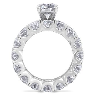 14 Karat White Gold 10 Carat Diamond Eternity Engagement Ring With Matching Band, Ring Size 9