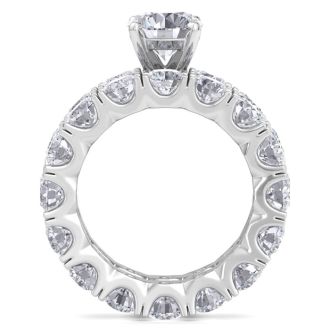 14 Karat White Gold 10 Carat Diamond Eternity Engagement Ring With Matching Band, Ring Size 9.5