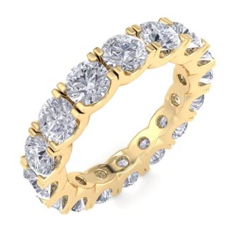 Eternity Ring Size 7, 4 Carat Diamond Eternity Ring In 14 Karat Yellow Gold