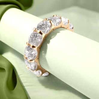 Eternity Ring Size 7, 4 Carat Diamond Eternity Ring In 14 Karat Yellow Gold