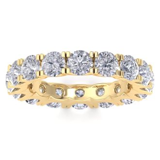Eternity Ring Size 7.5, 4 1/4 Carat Diamond Eternity Ring In 14 Karat Yellow Gold