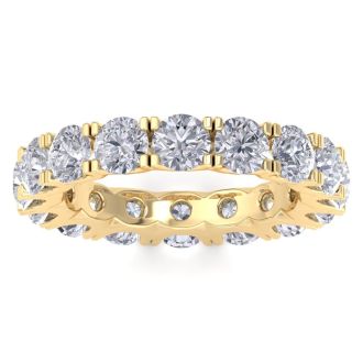 Eternity Ring Size 9, 4 1/2 Carat Diamond Eternity Ring In 14 Karat Yellow Gold