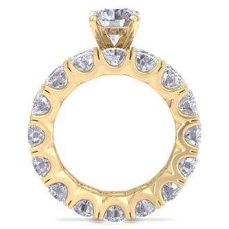 14 Karat Yellow Gold 9 Carat Diamond Eternity Engagement Ring With Matching Band, Ring Size 6
