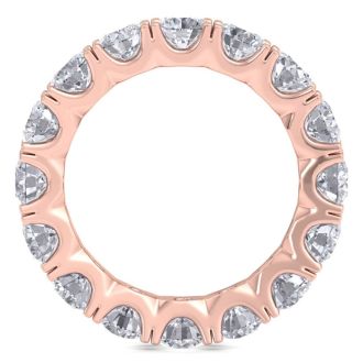 Eternity Ring Size 7, 4 Carat Diamond Eternity Ring In 14 Karat Rose Gold