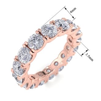 Eternity Ring Size 8.5, 4 1/4 Carat Diamond Eternity Ring In 14 Karat Rose Gold