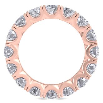 Eternity Ring Size 9, 4 1/2 Carat Diamond Eternity Ring In 14 Karat Rose Gold