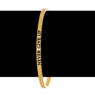 Yellow Gold "NEVER GIVE UP" Bangle
