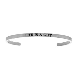 Silver "LIFE IS A GIFT" Bangle