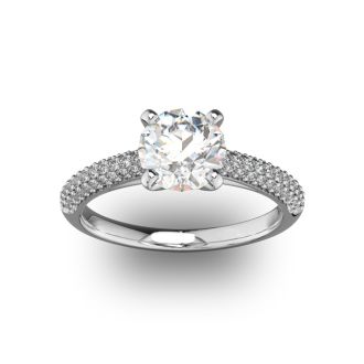 14 Karat White Gold 2 Carat Classic Round Diamond Engagement Ring