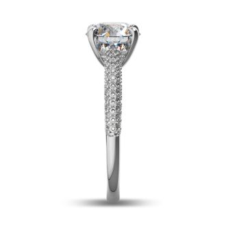 14 Karat White Gold 2 Carat Classic Round Diamond Engagement Ring