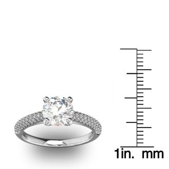14 Karat White Gold 2 Carat Classic Round Diamond Engagement Ring
