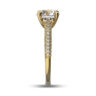 14 Karat Yellow Gold 2 Carat Classic Round Diamond Engagement Ring
