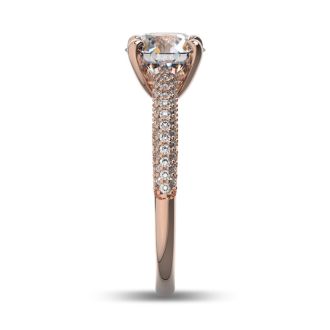 14 Karat Rose Gold 2 Carat Classic Round Diamond Engagement Ring
