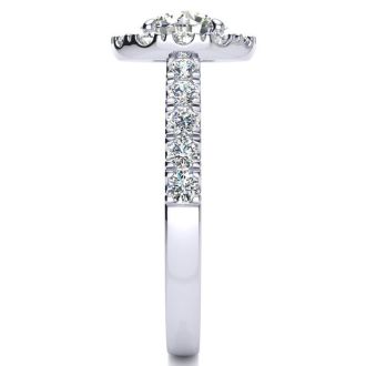 14 Karat White Gold 1 1/2 Carat Classic Round Halo Diamond Engagement Ring