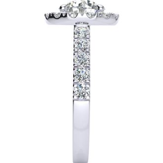 14 Karat White Gold 2 1/4 Carat Classic Round Halo Diamond Engagement Ring