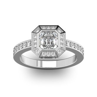 14 Karat White Gold 1 1/3 Carat Asscher Cut Halo Diamond Engagement Ring.  Just like Pippa Middleton

