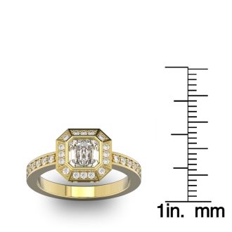 14 Karat Yellow Gold 1 1/3 Carat Asscher Cut Halo Diamond Engagement Ring.  Just like Pippa Middleton
