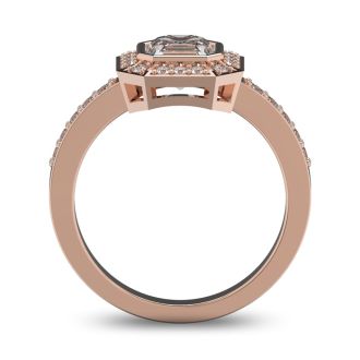 14 Karat Rose Gold 1 1/3 Carat Asscher Cut Halo Diamond Engagement Ring.  Just like Pippa Middleton
