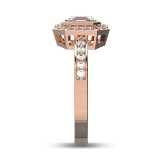 14 Karat Rose Gold 1 1/3 Carat Asscher Cut Halo Diamond Engagement Ring.  Just like Pippa Middleton
