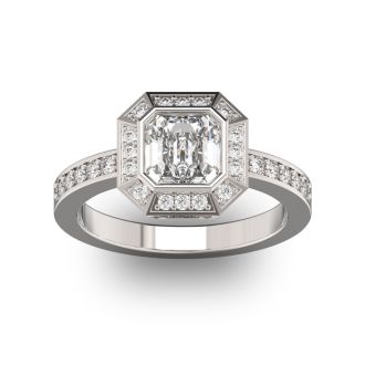14 Karat White Gold 1 3/4 Carat Asscher Cut Halo Diamond Engagement Ring.  Just like Pippa Middleton
