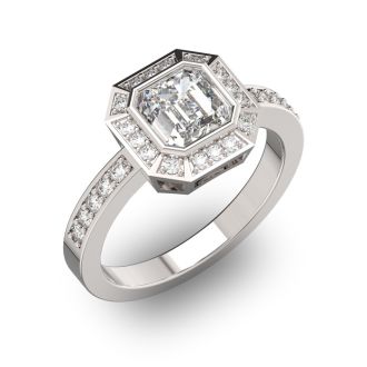 14 Karat White Gold 1 3/4 Carat Asscher Cut Halo Diamond Engagement Ring.  Just like Pippa Middleton
