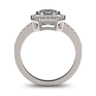 14 Karat White Gold 1 3/4 Carat Asscher Cut Halo Diamond Engagement Ring.  Just like Pippa Middleton
