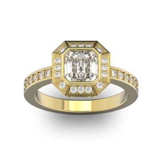 14 Karat Yellow Gold 1 3/4 Carat Asscher Cut Halo Diamond Engagement Ring.  Just like Pippa Middleton
