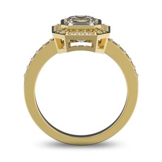 14 Karat Yellow Gold 1 3/4 Carat Asscher Cut Halo Diamond Engagement Ring.  Just like Pippa Middleton

