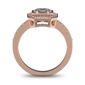 14 Karat Rose Gold 1 3/4 Carat Asscher Cut Halo Diamond Engagement Ring.  Just like Pippa Middleton
