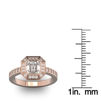 14 Karat Rose Gold 1 3/4 Carat Asscher Cut Halo Diamond Engagement Ring.  Just like Pippa Middleton
