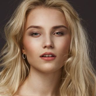 Delicate Diamond Hoop Earrings, Gold Overlay, 1 Inch

