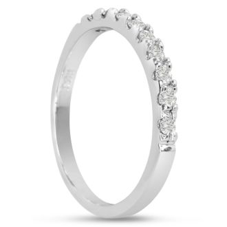 1/4 Carat Diamond Wedding Band In 14 Karat White Gold